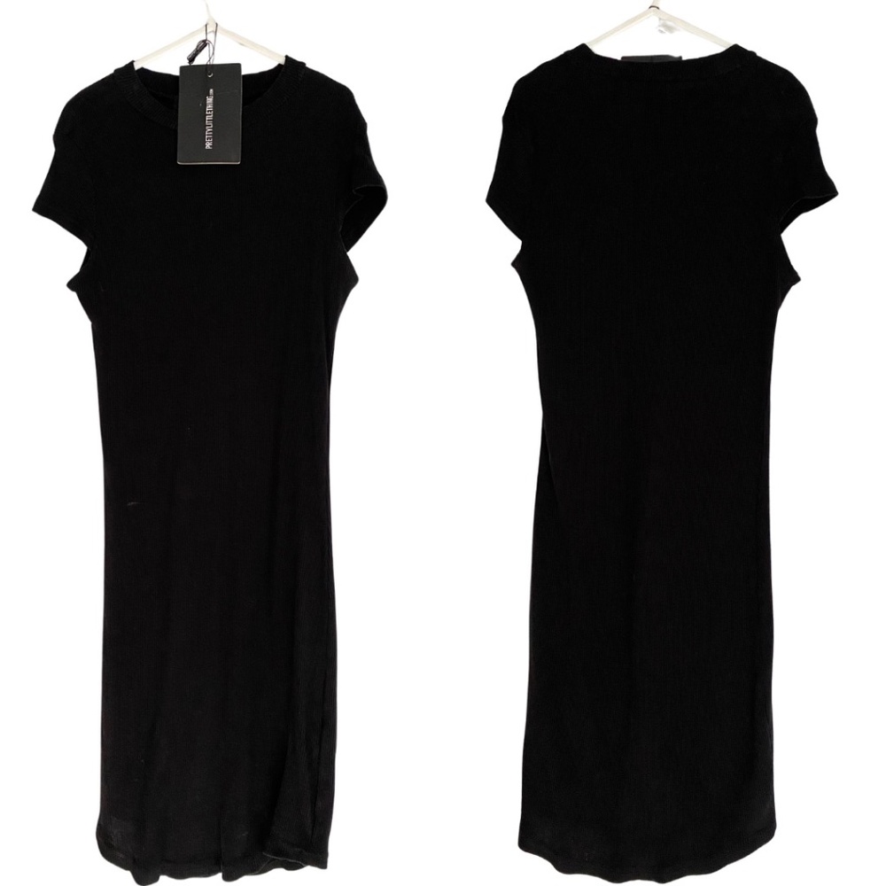 NWT PrettyLittleThing 100% Cotton High Neck Ribbed Bodycon Mini Dress [US 6]